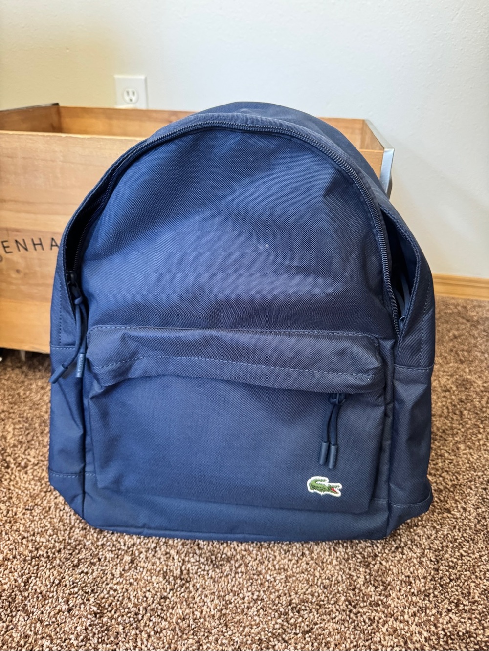 Lacoste Navy Canvas Backpack - Classic Daypack
